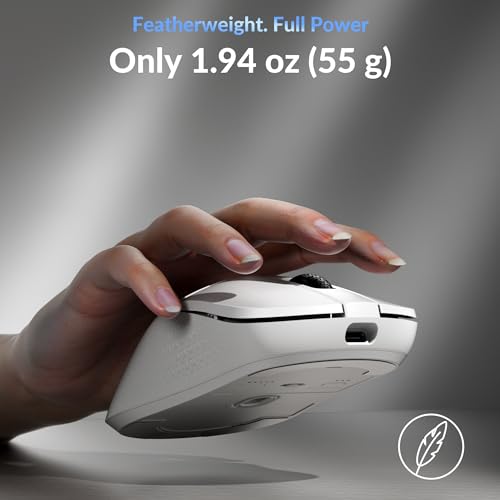 Image of Keychron M3 Mini 8K Wireless Gaming Mouse, 55g Lightweight, PixArt 3950 Sensor, 30K DPI, Bluetooth 5.3 /2.4GHz /Wired, Programmable, 140H Battery, for Mac /Windows /Linux - White