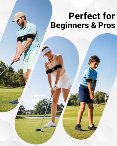 Image of Golf Arm Band Training Aid for Swing Connection, Arm Connection Golf Trainer for Better Tempo, Ball Striking & Consistency, Easy Golf Swing Training Aid for Indoor Practice, Golf Gift for Golfers