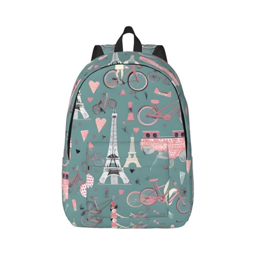 Mochila de viaje con diseño de París de gran capacidad y alta resistencia para senderismo