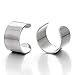 Sobly Jewelry 2pcs Silver Color Stainless Steel Ear Cuff Ear Clip Non-Piercing Clip On Earrings for Men and Women