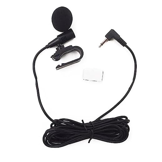 Kakalote 3.5mm Car Stereo Microphone, Portable External Mic Car Radio Mic Replacement for Car Vehicle Radio GPS DVD(Black)