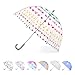 totes Kid's Clear Bubble Umbrella with Easy Grip Handle, Dots