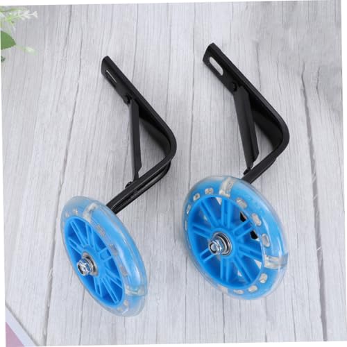 Ruedas de Entrenamiento para Bicicleta Abaodam con Luz Intermitente, Silenciosas y Ajustables, Soporte de Equilibrio Azul de 18 pulgadas miniatura 6
