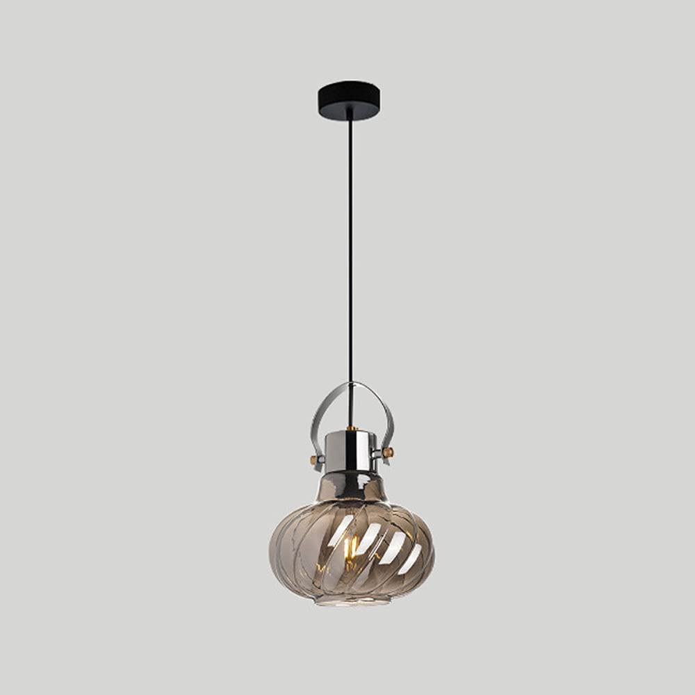Lámpara colgante de cristal para techos altos con cable ajustable de 1 luz 2