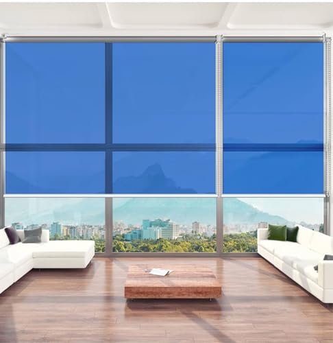 Image of CREON One Way Window Film, Privacy Window, UV Blocking, Non-Adhesive Static Cling Heat Control Reflective Glass Film for Home and Office 20x96 (Inch), BLU-FLM