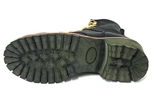 A1008S Men's Logger Boots 10" Full Grain Leather Oil Resistant Work Boots Black/Brown4