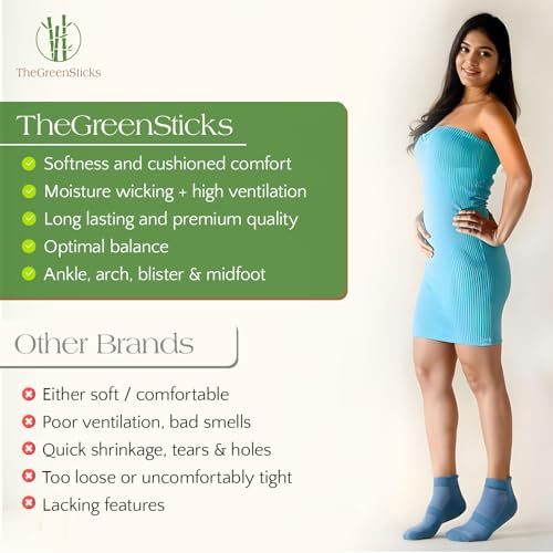 TheGreenSticks Rayon Derived from Bamboo Ankle Socks for Women & Men Thick Diabetic Socks Ideal for Daily Wear4