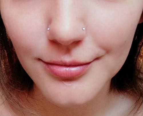 Miniatura 3 de D.Bella Nose Rings 10Pcs 18G Nose Screw Rings Studs Surgical Steel Piercing Jewelry 2mm Clear CZ Silver
