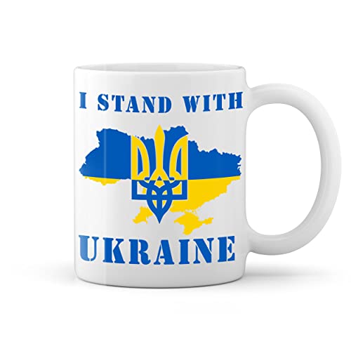 GR8Shop I Stand With Ukraine Tasse blanche Café Mug