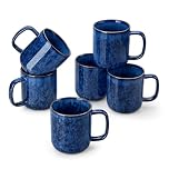 vancasso Starry Coffee Mugs Set of 6, 12oz/360ml Stoneware Coffee Mug with Handle, Tea Cups for Cocoa Milk, Microwave & Dishwasher Safe, Blue