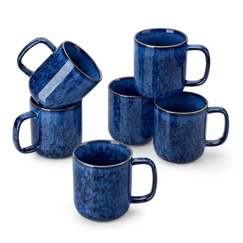 vancasso Lot de 6 Tasses à Café en Grès - 360ml - Ensemble de Mugs avec Anse pour Thé, Café, Lait, Cappuccino - Résistant au Lave-vaisselle et...