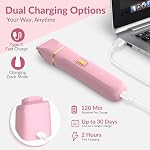 5-in-1 Bikini Trimmer for Women, Electric Razor & Full Body Hair Remover, IPX7 Waterproof Wet & Dry Shaver, Rechargeable, Painless Cordless Groomer for Face, Legs & Underarms (Pink)