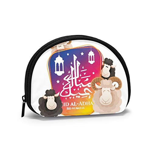 Festival musulmán Eid Al Adha Art Coin Purse Change Cash Bag Cremallera Monedero pequeño Carteras Bolsa de cosméticos Bolsa de Almacenamiento