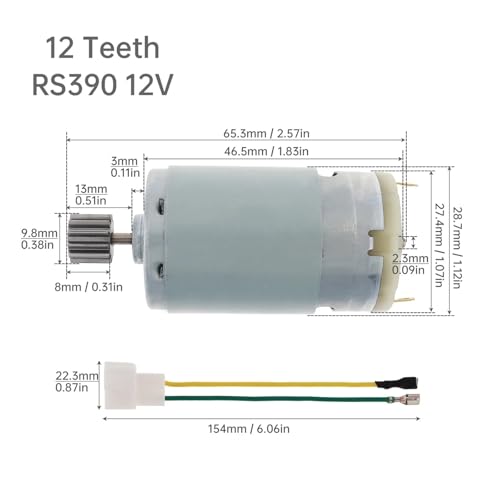 Motor R390 12V para reparar herramientas eléctricas con piñón de 12 dientes 7