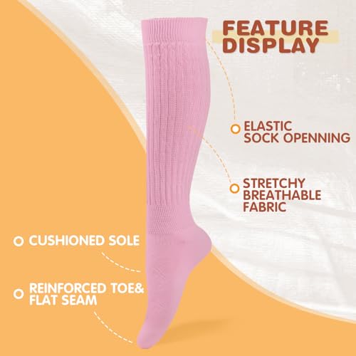 Image of Buauty Slouch Socks for Women, Soft Extra Long Chunky Scrunch Knee High Sock Winter Knit Slouchy Socks Leg Warmmers