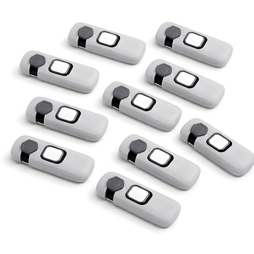 Image of 10 Pack Child Proof Refrigerator Lock, Fridge, Cabinets, Freezer Door Lock Apply to Max 1 inch(25mm) Sealing Strip for Toddlers and Kids, No Tools Need or Drill - Grey (Grey, 10)