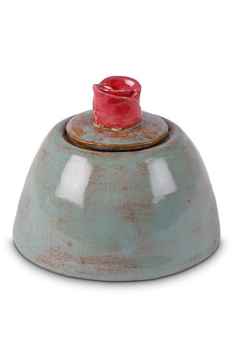Petite urne funéraire en céramique Rose vert de mer urne cinéraire