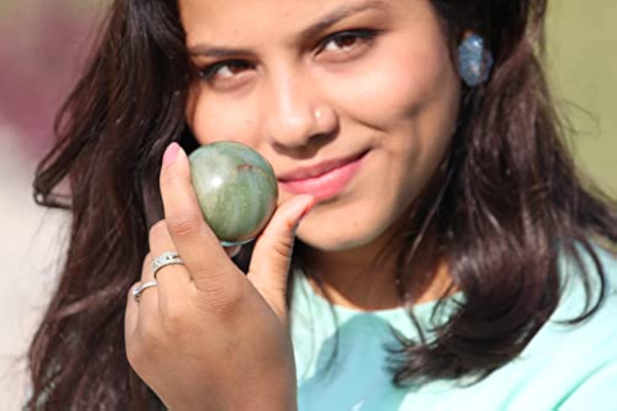 Jet Green Aventurine Hand Carved Crystal Ball Sphere, Healing