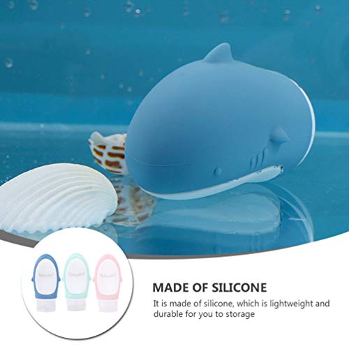 NICEXMAS Conjunto de 3 Garrafas de Viagem Portáteis Em Forma de Tubarão Tubos de Silicone Compressív