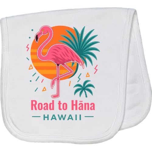 inktastic Road to Hana Hawaii Flamingo Tropical Vibes Baby Burp Cloth White 46c86
