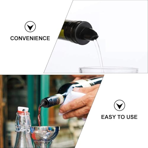 Vertedores de vino de plástico negro con diseño angular para botellas 4