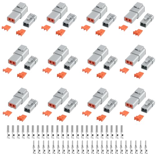 Kit connecteur étanche automobile Deutsch DTP 2 broches taille 12 avec 96 pièces
