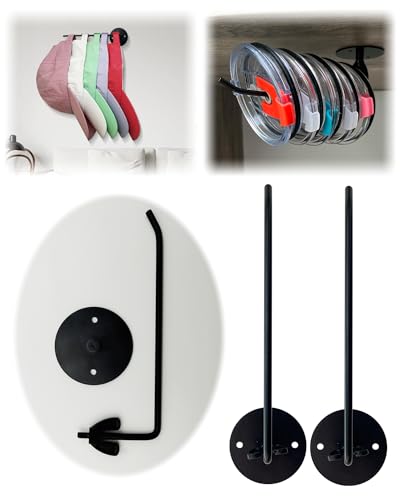 CRMAPS 2024 New Upgraded Tumbler Lid Organizer or Hat Organizer, 360-degree Free Rotation? Self-Adhesive or Drilled Installation, for Yeti Tumbler/Stanley Tumbler/Baseball Caps/Kitchen (2 Pcs Round)