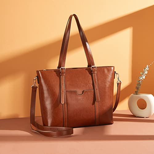 BOSTANTEN Womens Leather Laptop Tote Briefcase Horizon Leathers