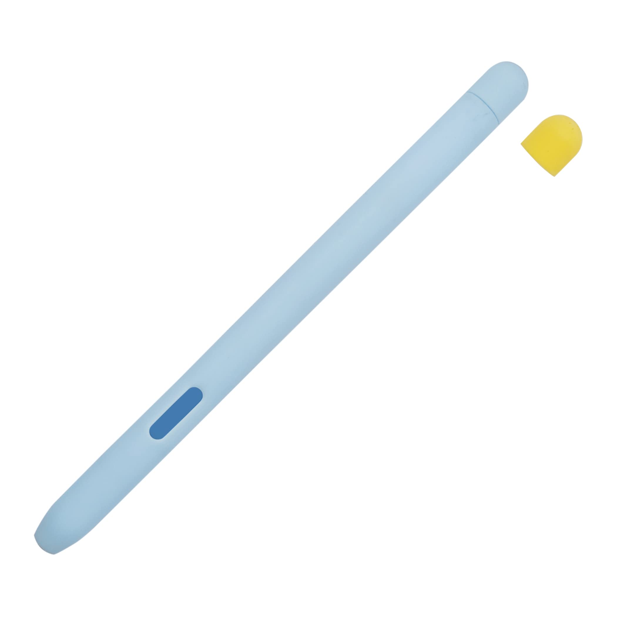 Brain Freezer Dual Color Silicone Sleeve Case Compatible with Samsung Galaxy Tab S7/S8/S9 Pen, Protective Skin Cover Non-Slip Smooth Grip Holder Pen Case (Device Not Included) Blue