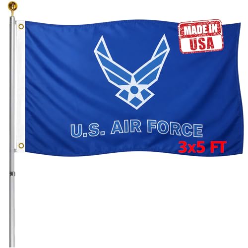 Hypoth Double Sided US Air Force Military Flag 3x5 FT Outdoor- UV Fade Resistant United States Air Force Flags with 2 Grommets