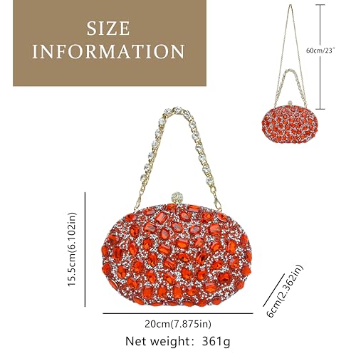 Image of Sparkling Crystal Diamond Women's Rhinestone Clutch Purse with Round Pearl Clasp