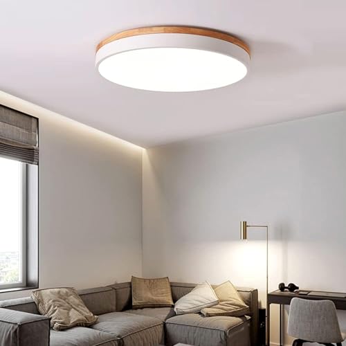 Plafonnier LED en bois à intensité variable et 3 températures de couleur
