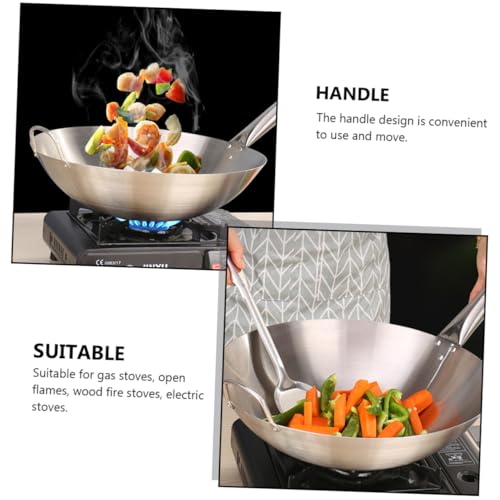 Wok antiadherente de acero inoxidable PRETYZOOM 2 lb miniatura 3