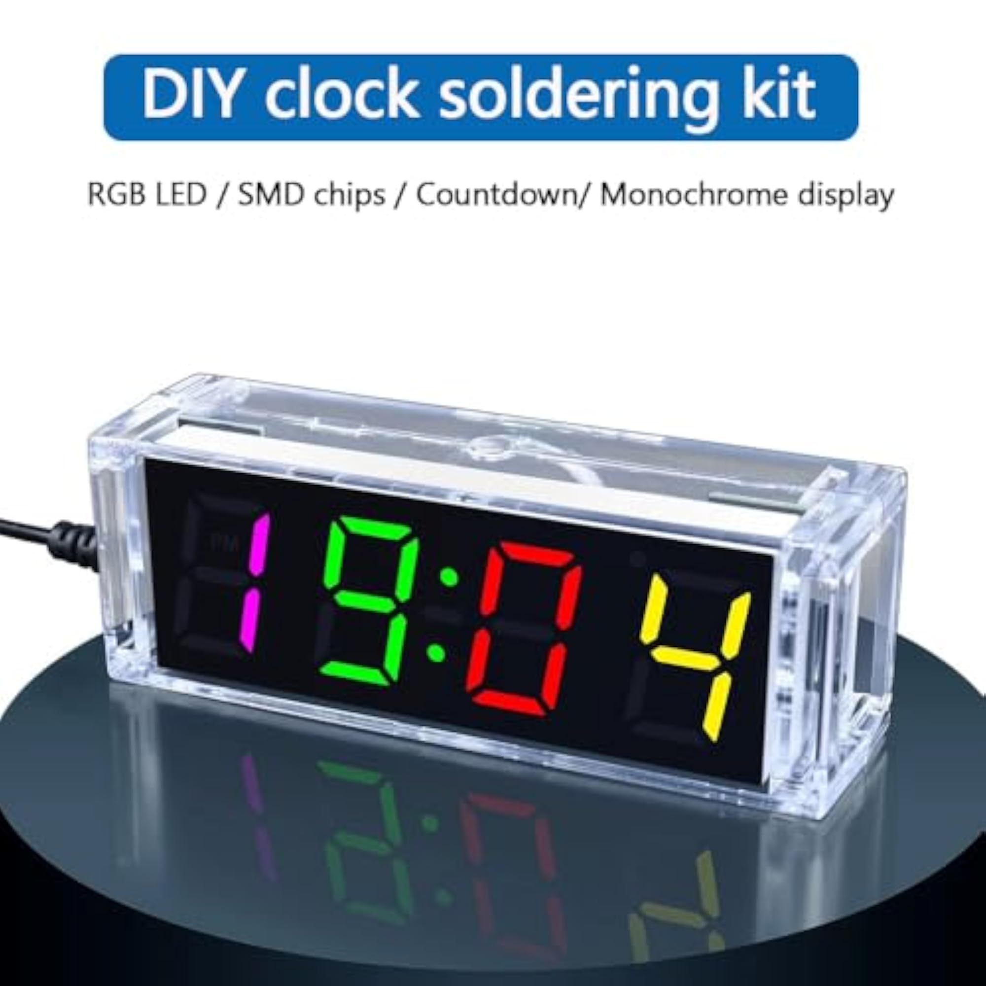 DIY Clock Electronic Kit RGB LED SMD Soldering