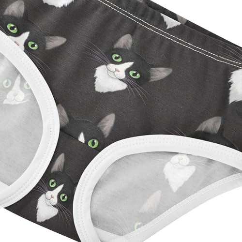 Cute Black White Cats Toddler Underwear Floral 2t Cotton Panties for Girl Fancy Kids Briefs Undies4