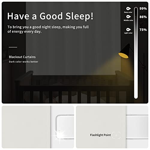 Image of Easy-Going Blackout Curtains for Bedroom, Solid Thermal Insulated Grommet and Noise Reduction Window Drapes, Room Darkening Curtains for Living Room, 2 Panels (42x54 in, Ivory)
