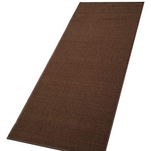 Custom Size Runner Brown Solid Single Color Plain Non-Slip (Non-Skid) Rubber Back Stair