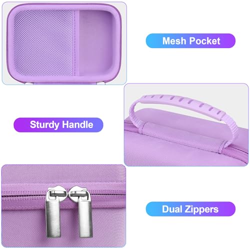 Image of BOVKE Kids Instant Print Camera Case Compatible with Dylanto /ESOXOFFORE /DUDUDRAGON /Cimizi /Gofunly /YEEHAO /SOOGOOEY, Portable Storage Bag Holder Organizer for Photo Paper & Accessories, Purple