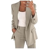 Awrvia Angebote des Tages Heute Damen Hosenanzug Elegant Anzug Set Revers Büro Blazer und Hose 2-teilig 2PC Lässige Zweiteiler Hohe Taille Hosenanzug Slimfit Festlich Abendanzug Chiffon