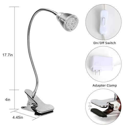 Xgrthreeh HGR-GL-01 Clip On Grow Light For Plants Indoor, Led Full Spectrum Small Plant Light Grow Lamps With Clamp Flexible Gooseneck Mini Grow Lights thumb #3