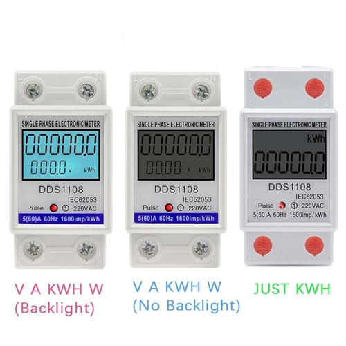 Wattmètre monophasé AC 230V rétroéclairé : multimètre et compteur d'énergie