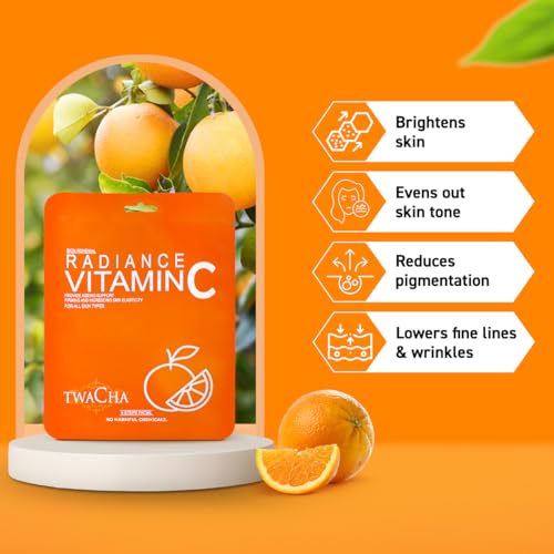 Image of Twacha Radiance VITAMIN C Skin Brightening Facial Kit | Boosts Glow | Brightens Skin Complexion | Anti Aging | Suits All Skin Type | Ideal for both Men & Women (6 Steps Facial)