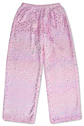 Image of iscream Big Girls Silky Soft Pretty Print Plush Fleece Pants - Pastel Dreams Collection