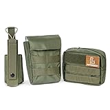 Pattepoint Dog Vest Harness Accessory Bags Backpack Pouches,Three-Piece Bag Suit for Different Uses,