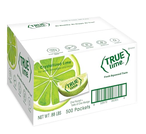 True Lime 500ct (Pack of 1) - Water Enhancer - Bulk Dispenser - 0 Calorie Drink Mix Packets For Water - Sugar Free Lime Flavoring Powder Packets