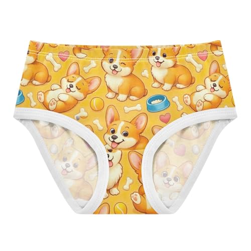 Joisal Cute Cartoon Dogs Yellow Little Girl Panties Toddler Girls Underwear Cotton Stylish Undies Kids Briefs 2t