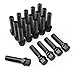 20pcs Extended Black Lug Bolts 14x1.25 (48mm Shank Length - Not OEM Length, Cone Seat) Compatible with BMW 228i 320i 328i 335i 428i 435i 528i 535i 535d 550i F10 F30 640i M3 M4 M5 M6 X3 X5