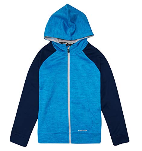 HEAD Girls' Performance Track Jacket Hoodie (Blue Heather, Medium)