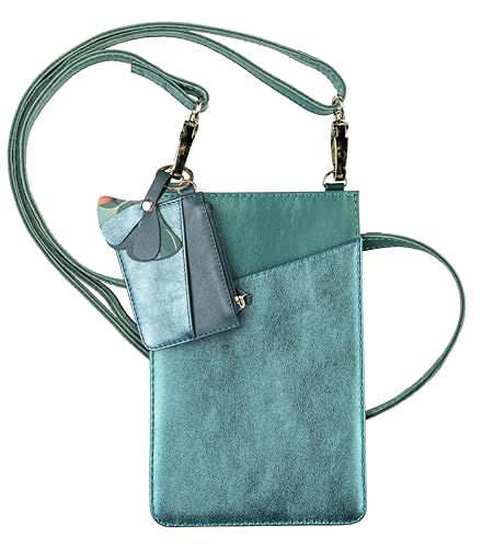 Étui pour téléphone Clairefontaine Ginkgo en cuir véritable avec porte-cartes élégant