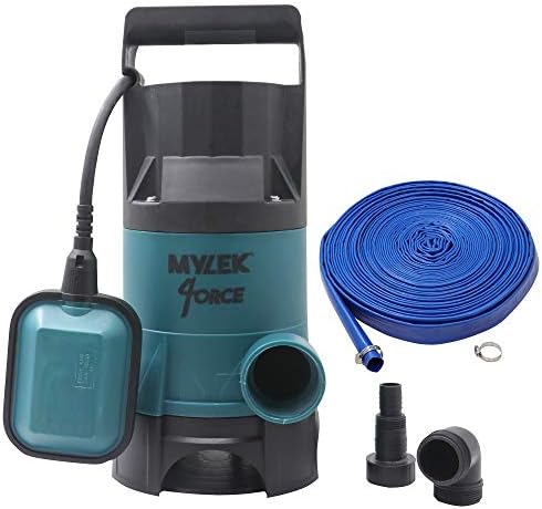 MYLEK Submersible Water Pump 750W Electric with 25M Layflat Hose for Clean or Dirty Water with Float Switch - for Floods, Pools, Gardens, Wells, Ponds, Hot Tubs (750W Pump & 25M Hose)